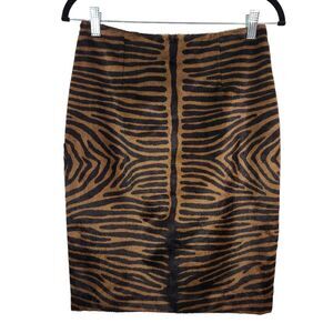 Tempesta Gruppo Americano Brown and Black Tiger Pencil Skirt Size 2 Tiger Skirt